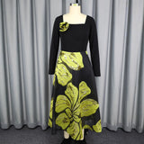 Fongt Collar Long-Sleeved Collared Dress With Colorful Dress Elegant Body-Repair A Party Evening Dress Dress Dress