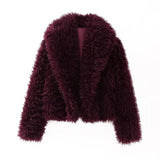 Fongt Women's Thick Lamb Fur Black Coat Women's Winter 2025 New Fur
