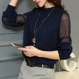 Fongt Spring And Summer New Lace Chiffon Coat Large Size Women's Mesh Yarn Leaf Side Long-Sleeved Bottom Shirt Shirt
