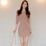 Fongt Small Fragrant Temperament Dress Women's Famous Korean Version Of The Elegant Thin Bag Of Hips