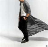 Fongt And Autumn Thin Men's Mature Long Slim Long Style Long Wind Jacket Casual Fashion Solid Color Men's