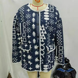 New Autumn And Winter 2024 Women's Wear Medium And Long Printed Cotton Jacket W028 6301-1-Outfit