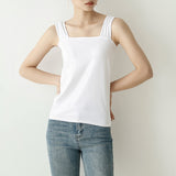 Fongt Cotton Jersey 7-Color 2025 New Summer T-Shirt Women's Slings South Korea Dongdae