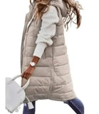 Fongt New Fashion Casual Solid-Colored Hooded In Sleeveless Sleeveless