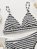 Fongt Single Swimsuit Lady Split Swimsuit Black And White Contrast Sexy Bikini D858W-Outfit