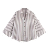 Fongt Summer Linen-Mixed Wide-Sleeved Shirt 2340712300