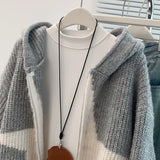 Fongt Design Sense Of The Star Short-Sleeved Hooded Knitted Sweater Women's Autumn And Winter Slim Clothes