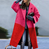 Women's Warm Coat Long Sleeved Lapel Jackets Elegant Temperament Winter Coat Warm Loose Printed Pockets Women's Clothes