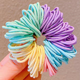 Girls Cute Colorful Basic Spiral Elastic Hair Bands Small Pigtail Hair Tie Scrunchie Rubber Band Kid Hair