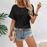 Fongt Wisht-Shirt Casual Women's Round-Neck Short-Sleeved Top