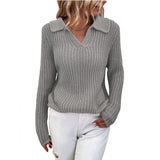 Fongt 2025 New Sweater Collar Collar Knitted Sweater Female