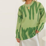 Stripes Knitting Women's Pullovers Sweater Drop Shoulder Long Sleeve Loose Sweaters 2021 Autumn Winter Lady Fashion