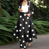 Women Urban Tracksuit 2PCS Spring Long Sleeve Blouse Wide Leg Trousers Suits ZANZEA Bohemian Polka Dot Pant Sets