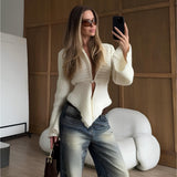 Fongt Luxury Irregular Knitted Cardigan Dress Women Warm Comfortable Fashion High-End Temperament Afternoon Tea