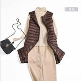 2024 New Light Down Jacket Women In The Long Loose Thin Vest Coat Vest Button Fashion-Outfit
