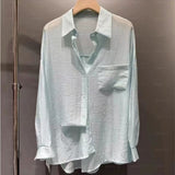 Fongt Sunscreen Shirt Women's Thin Summer Jacket 2025 New French Shirt Long-Sleeved Top Design Sense