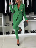Fongt New Women's Pure Color Bred Suit Independent Fashion Leisure Pocket