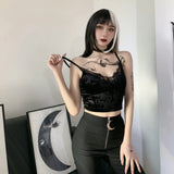 Summer Sexy Navel Vest Women's Dark Dress Lace Lace Halter Top-Outfit