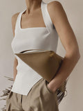 Tank Top Women Black Crop Top Summer Clothes Cut Out Top Skinny Backless Vest Solid Basic Streetwear Rib Knit White