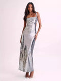 Fongt Women's Dress Glide Evening Dress Sexy Bare Back Sling Dress 8068