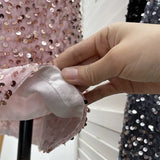 Fongt Lewd Skirt High Waist Thin Anti-Light Bag A Word Flashy Bundi Skirt 8021