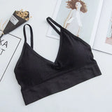 Bralette Sexy Backless Bra Girls Padded Crop Top Black White Unlined Underwear Wireless Bras For Women Female