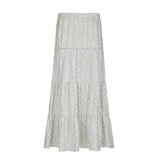Fongt Vintage Crumbat Splicing Half-Body Skirt Holiday High-Waisted Thin A-Shaped Skirt New Mid-Long Skirt