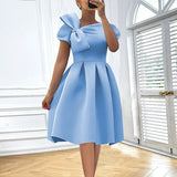 Fongt T900l Dical Collar Bow Dress Loose Comfortable Big Skirt A Dress Dresses
