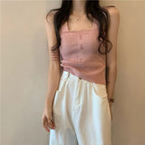Sweet Slimming Sexy Thin Lace Female Slingless Sleeveless Bottom Lace New Knitted Vest