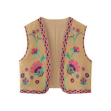 Fongt Embroidered Open Tao 2025 Vest National Style Summer Multi-Color Vest Women's Clothing