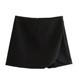 New Solid Color Fashion Style Short Style Four-Sided Bouncy Skirt Pants-Outfit