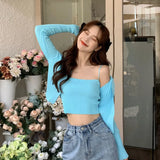 Korean Version Of 2025 New Slim Slim Temperament Elegant Style Pure Knitted Cardigan Coat Women's Fashion
