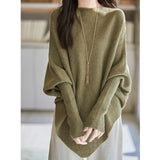 Fongt Plus-Size Sweater Loose Shawl Fashion Bat Shirt Women 2025 Sweater Lazy Top Cover Meat Jacket Tide