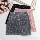 Fongt Lewd Skirt High Waist Thin Anti-Light Bag A Word Flashy Bundi Skirt 8021