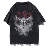 Fongt Summer New Spear Cranium Series Print T-Shirt Black Cotton Men And Women Universal Size