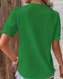 Fongt Summer New Holiday Fashion Hollow Short-Sleeved Women's Shirt