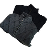Fongt Solid Color Collar Zipper Large Pocket With Long-Sleeved Cotton Coat Water-Washed Cotton Clothes