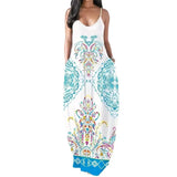 Fongt New Summer Cool Sling Dress Print Temperament Street Large-Size Dress Woman