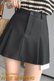 Waist Pleated Skirt Women 2023 Summer Preppy Style A Line Mini Skirts Contrast Color Woman Irregular Short Skirts