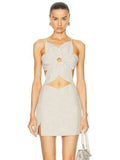 Women's New Three-Dimensional Flower Design Sexy Bare Umbilly Slings Dress Dress
