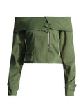 Spice Girl Wind Jacket 2025 New Word-Collar Irregular Zipper Design Long Sleeve Short Jacket