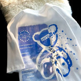 Hop Sky Blue Creative Bear Drawstring Graphic T Shirts Kawaii Clothes Korean Fashion Oversized Short Sleeve Tops 2023
