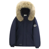 Parker Down Cotton Jacket Female 2024 Winter New Thickened Senior Couples Big Wool Collar Padded Coat-Outfit