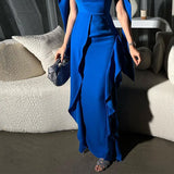 Fongt 2023 New High Style Sexy Word Shoulder Cloth Dress-Outfit