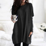 Autumn Pullover Casual Round Neck Long Sleeve Pocket T-shirt