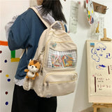 ITA Backpack Waterproof Nylon for Women Laptop Ladies Cute Female Rucksack Kawaii Student Men Transparent School