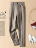 Winter Pants Women Casual Loose Elastic High Waist Warm Women's Pants Harajuku Fashion Thickening Herringbone Harem