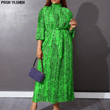 Pleated Print African Dresses For Women 2022 Spring Summer Sexy Long Maxi Dress Beach Holiday Robe Longue Sexy Outfits for