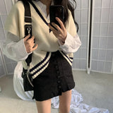 New 2021 Autumn Winter Women Sweaters Pullovers Knitting Fashionable Retro Elegant Wild Waistcoat Short Vests