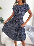 Wind Shooting New Leisure Short-Sleeved Flowers In The Spring And Summer Dress Women's